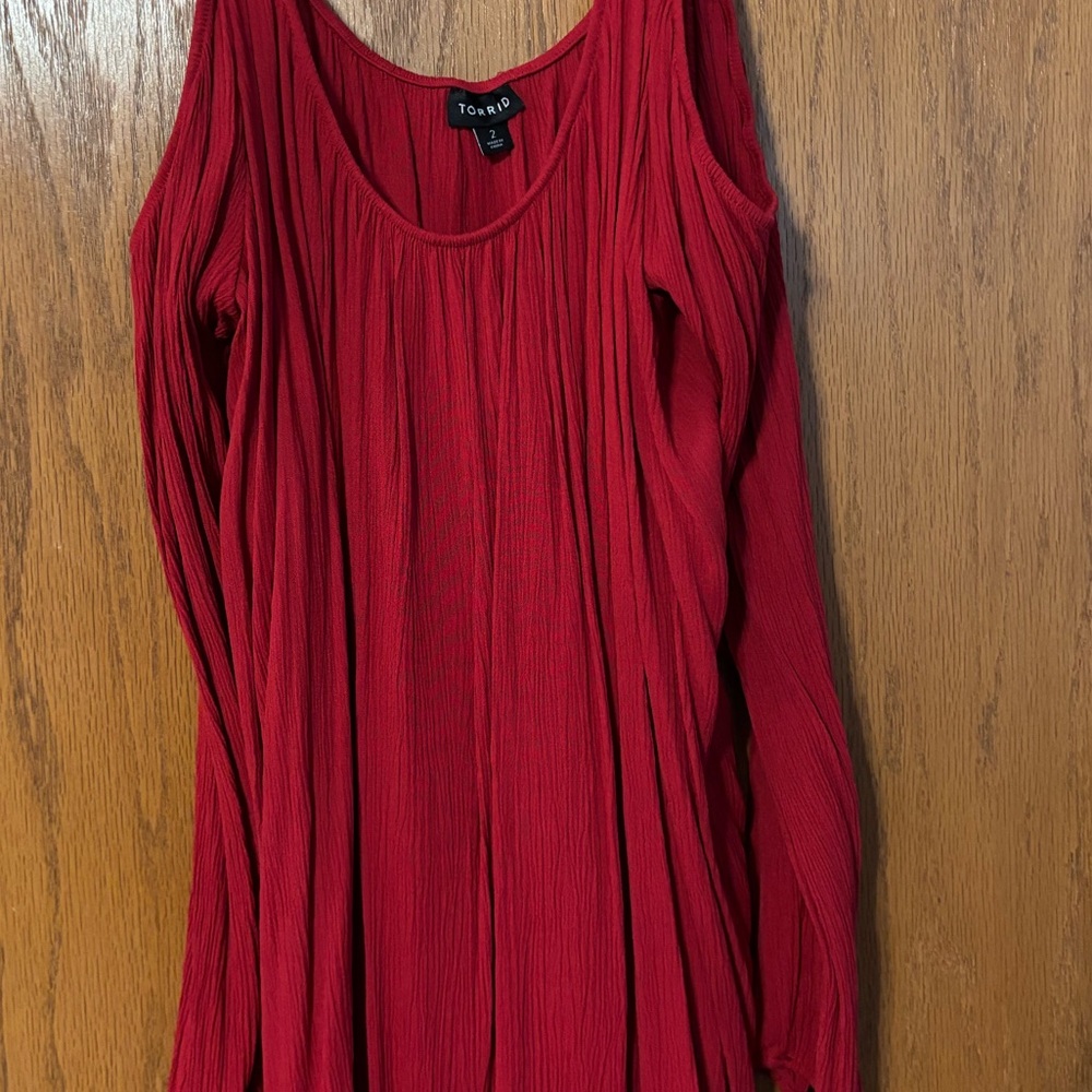 Torrid Vibrant Red Short Sleeve Top